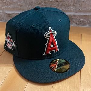 New Era 59Fifty Anaheim Angels Wool Fitted Hat Size 7 5/8 Red UV ASG Side Patch